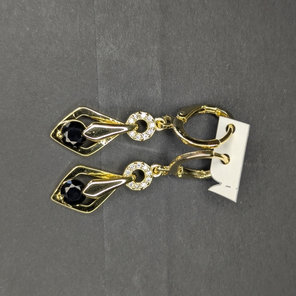 Pretty Bird Gold and Black Elegant Earrings - Picture 5 of 7